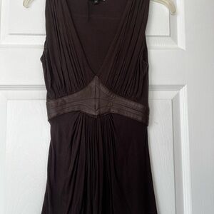 Sky Brown Sleeveless Blouse